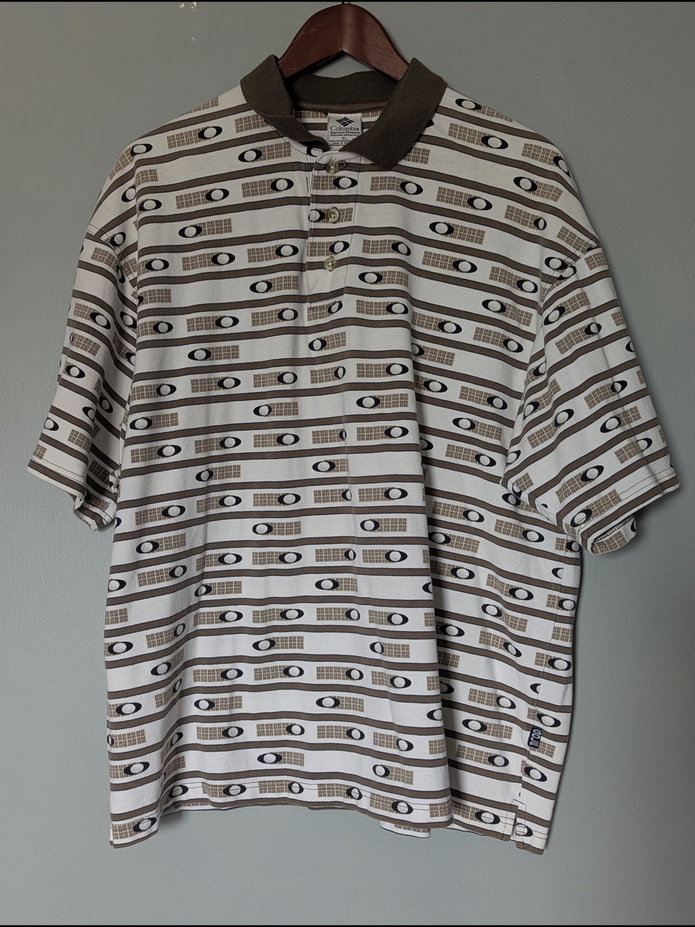 Columbia Golf 2009 Men's Ivory Polo Shirt Grandpacore 90s Retro